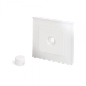 White Plain Glass - Retrotouch Crystal PG 1 Gang LED Dimmer Plate White (02052)