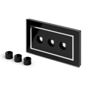 Retrotouch Crystal CT 3 Gang LED Dimmer Plate Black