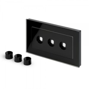 Retrotouch Crystal PG 3 Gang LED Dimmer Plate Black