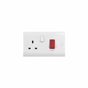 Saxby Electrical Curved Edge 45a Dp Cooker Switch With 13a Socket (CE550)