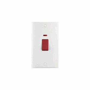Saxby Electrical Curved Edge 45a Large Plate Dp Switch With Neon (CE555)