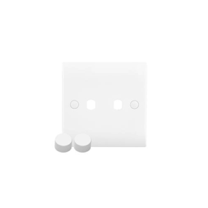 Saxby Electrical Curved Edge 2g Dimmer Plate With Dimmer Caps (CE82DIM)