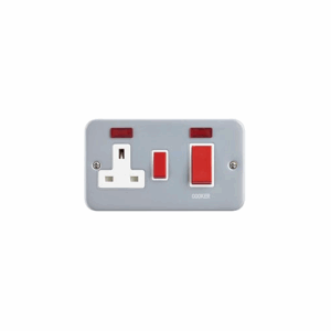 Saxby Electrical Metal Clad 45a Dp Cooker Switch With 13a Socket With Neon (MC551)