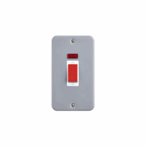 Saxby Electrical Metal Clad 45a Large Plate Dp Switch With Neon (MC555)