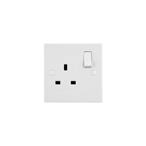 Saxby Electrical Square Edge 13a 1g Dp Switched Socket (SE412)