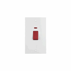 Saxby Electrical Square Edge 45a Large Plate Dp Switch With Neon (SE555)