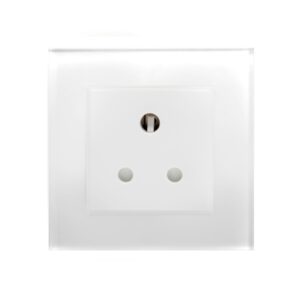 White Plain Glass - Retrotouch Crystal PG 15A Round Pin Socket White (04012)
