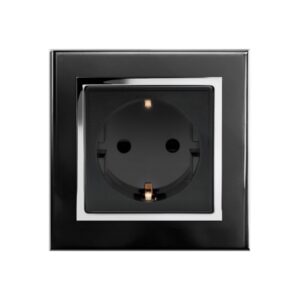 Retrotouch Crystal CT 16A Single Schuko Plug Socket Black