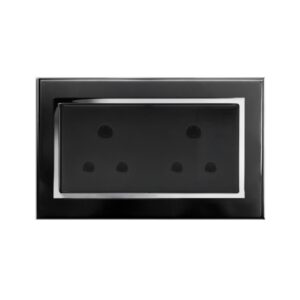 Retrotouch Crystal CT Double 15A Round Pin Socket Black