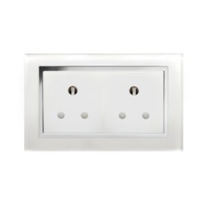 Retrotouch Crystal CT Double 15A Round Pin Socket White