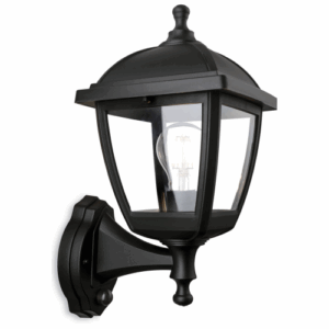 Firstlight Palma Resin Lantern Wall Light with PIR Black