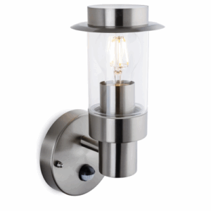 Lanterns - Firstlight Darwin Wall Light with PIR Stainless Steel (2822ST)