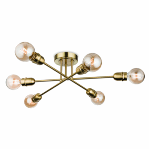 Firstlight Trident Flush Ceiling Fitting Brushed Brass