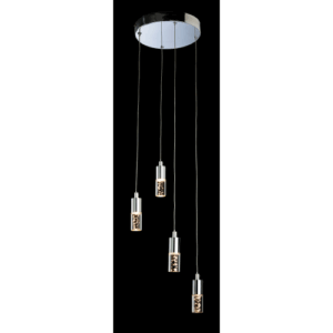 Ceiling Pendants - Firstlight Focus LED 4 Light Pendant Chrome (4885CH)