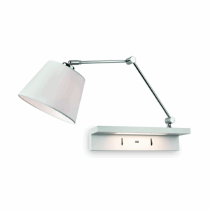 Wall Lighting - Firstlight Rex Wall Light with Shelf & USB Port Chrome (7657CH)