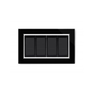 Retrotouch Crystal CT 4 Gang Double Plate (Black CT)