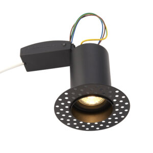 Saxby Ravel Plaster-in Fire Rated Downlight GU10 - Matt Black