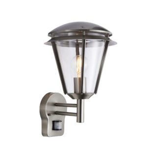 Saxby Inova Exterior Wall Light IP44 15W PIR - Stainless Steel