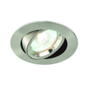 Saxby Cast Recessed GU10 Downlight Tilt 50W - Satin Nickel