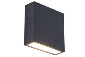 Wall Lighting - Lutec Gemini Xf IP54 9.5W 3000K Integrated LED Wall Light Matt Black (5104002012)