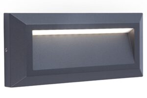 Lutec Helena IP54 Integrated LED 11W 4000K Wall Light Dark Grey