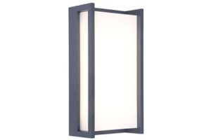 Wall Lighting - Lutec Qubo IP54 Integrated LED 9.5W 3000K Wall Light Dark Grey (5193001118)