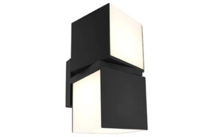 Lutec Cuba IP54 Integrated LED 19W 3000K Wall Light Matt Black