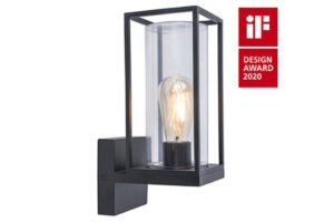 Wall Lighting - Lutec Flair IP44 E27 Wall Light Matt Black (5288801012)