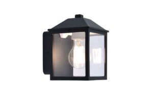 Lutec Spire Outdoor LED Wall Light E27 Black
