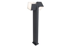 Lutec Cuba IP54 Integrated LED 23W 3000K Bollard Light With Adjustable Heads Dark Grey
