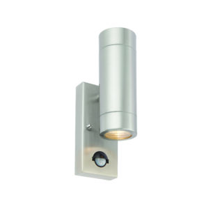 Saxby Palin Wall Light PIR 2lt IP44 7W - Stainless Steel