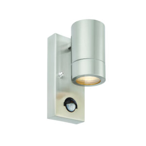 Saxby Lighting - Saxby Palin 1lt PIR IP44 Outdoor Wall Light 7W GU10 - Stainless Steel (75431)