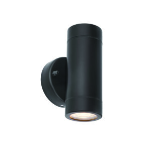 Saxby Palin 2lt Dimmable IP44 Wall Light 2x7W GU10 - Black