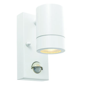 Saxby Lighting - Saxby Palin 1lt PIR IP44 Outdoor Wall Light 7W GU10 - White (75442)