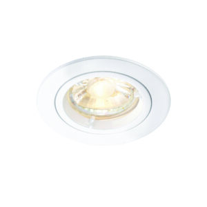 Saxby Cast Recessed GU10 Downlight Fixed 50W - Matt White