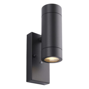 Saxby Palin 2lt Photocell IP44 Wall Light 2x7W GU10 - Anthracite