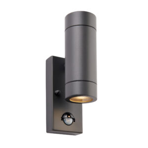 Saxby Palin Wall Light PIR 2lt IP44 7W - Anthracite