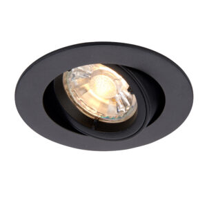 Saxby Cast Recessed GU10 Downlight Tilt 50W - Matt Black