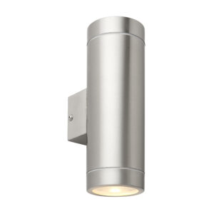 Saxby Palin GU10 Wall Light XL 2lt IP44 2x7W - Stainless Steel
