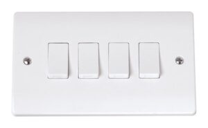 Click Scolmore - Click Curva 10A 4 Gang 2 Way Switch (CCA019)