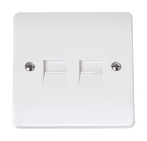 Click Scolmore - Click Curva Twin Telephone Socket Master (CCA122)