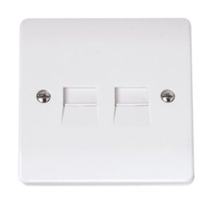 Click Scolmore - Click Curva Twin Telephone Socket Secondary (CCA127)