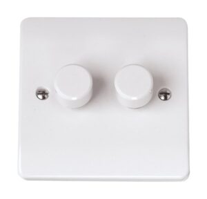 Click Scolmore - Click Curva 2 Gang 2 Way 250W Dimmer Switch (CCA142)