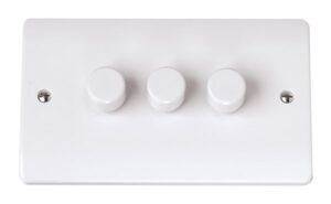 Click Scolmore - Click Curva 3 Gang 2 Way 250W Dimmer Switch (CCA143)