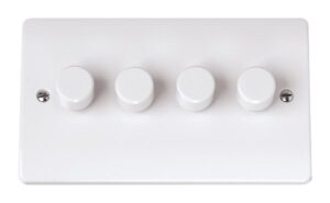 Click Scolmore - Click Curva 4 Gang 2 Way 250W Dimmer Switch (CCA144)