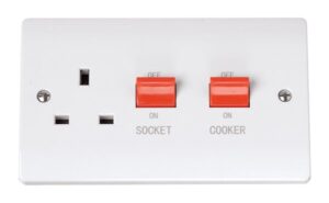 Click Scolmore - Click Curva 45A Switch With 13A Switched Socket Outlet (CCA204)