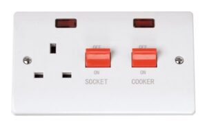 Click Scolmore - Click Curva 45A Switch With 13A Switched Socket Outlet Neons (CCA205)