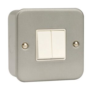 Click Scolmore - Click Metal Clad 2 Gang 2 Way 10Ax Switch (CL012B)