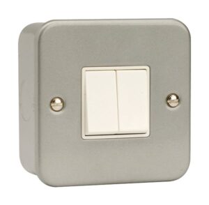 Click Scolmore - Click Metal Clad 2 Gang 2 Way 10Ax Switch (CL012)