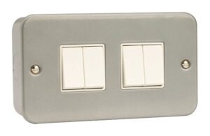 Click Scolmore - Click Metal Clad 4 Gang 2 Way 10Ax Switch (CL019)